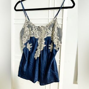 Navy Blue Lace Cami Top (Small)